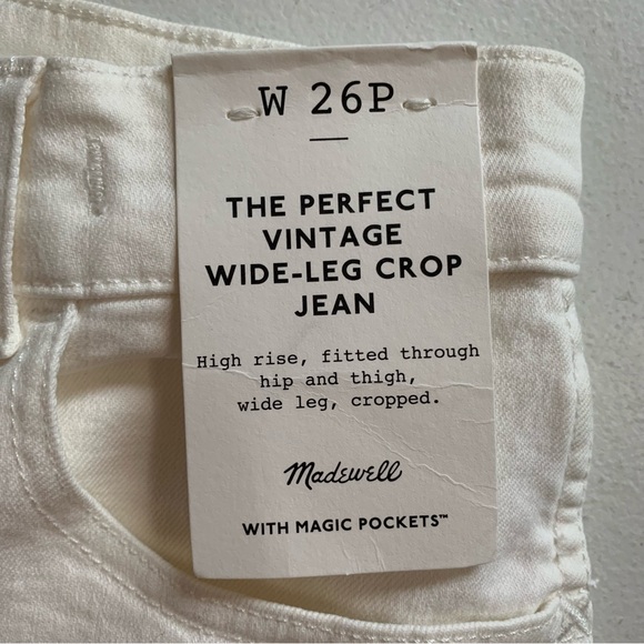 Madewell Petite Perfect Vintage Wide-Leg Crop Jean Tile White Size 26 Petite NWT - Picture 9 of 17